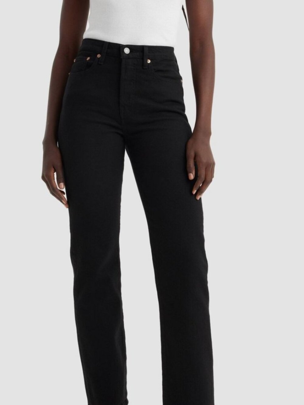 Levi's Wedgie Straight Cropped Jeans Soft Black 25 26 28 30 x 28 NWT MSRP $69.99